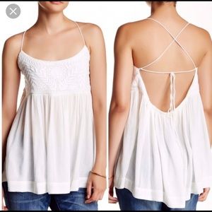 XS NWOT Free People Blackbird Embroidered Tank